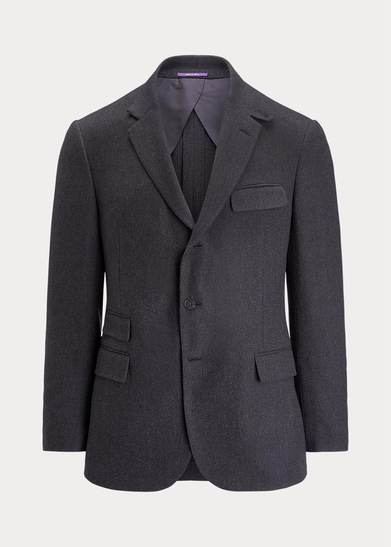 パープル レーベル ブレザー メンズ グレー Kent ウール Herringbone Suit Jacket ZAVLW0671